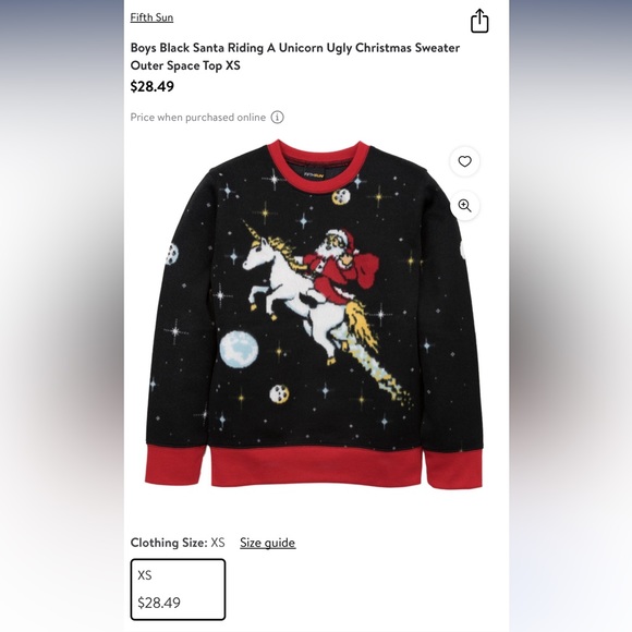 Fifth Sun Xmas 🎅🦄Sweater Size Small  5/6 - Picture 6 of 6
